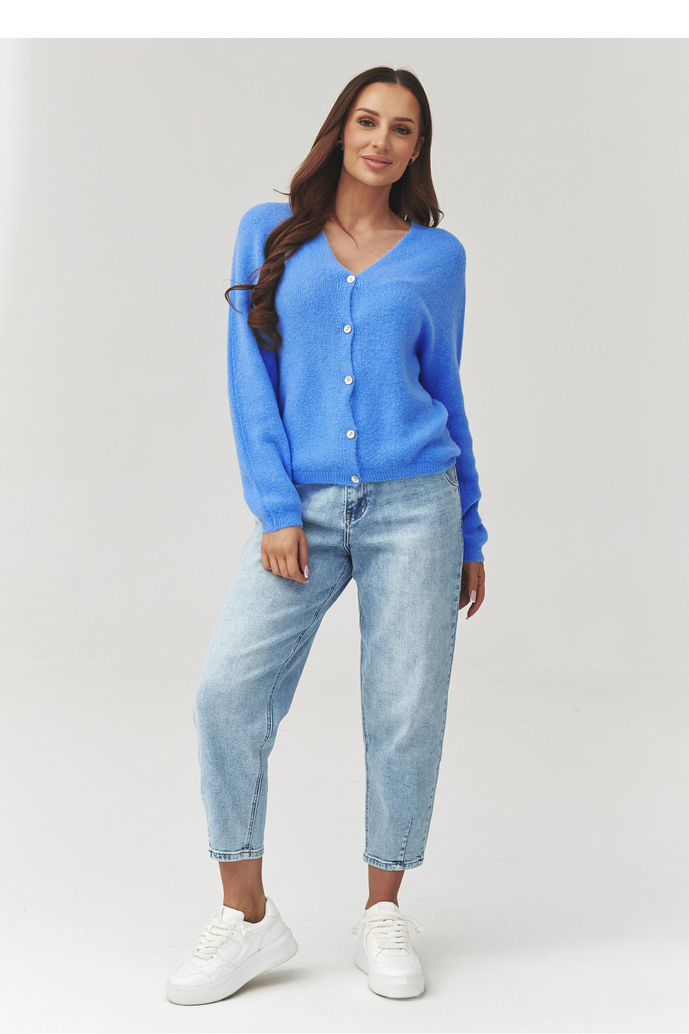 Sweter Damski Model C38 Blue Jeans - Makadamia – vue 2