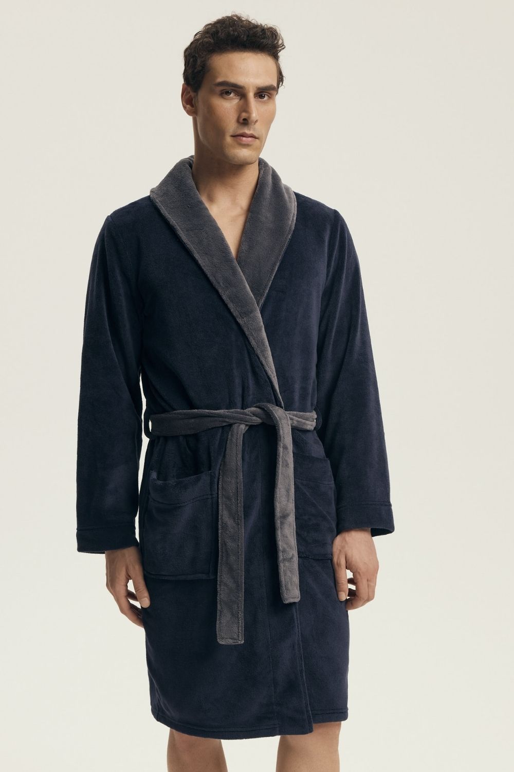 Szlafrok Męski Model Nocturn 43378-59X Navy - Henderson