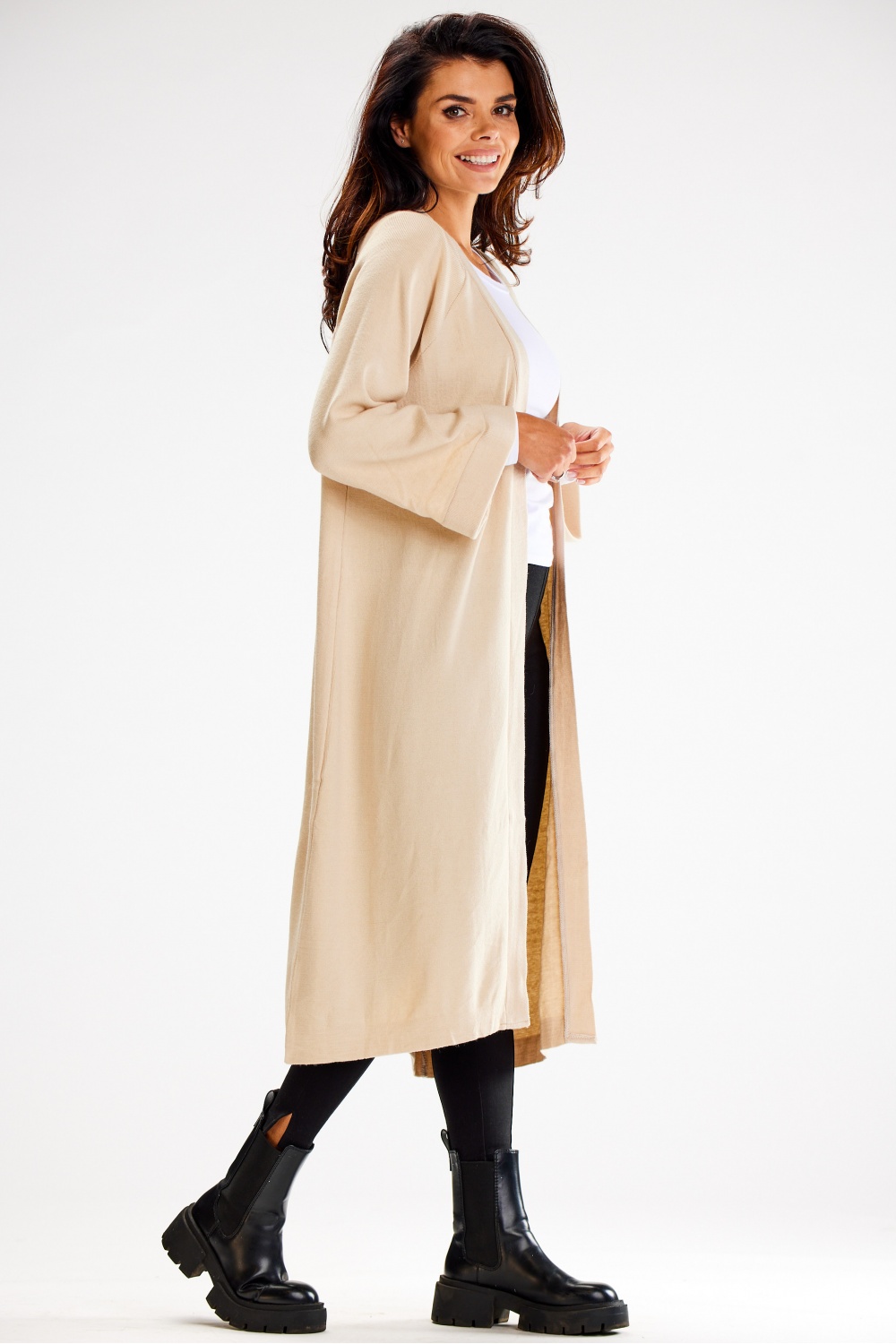 Sweter Kardigan Model A617 Beige - awama – vue 2