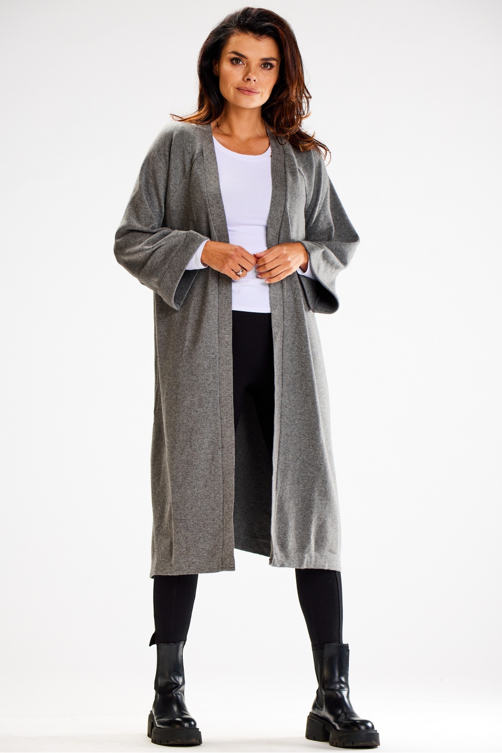 Sweter Kardigan Model A617 Grey - awama – vue 2