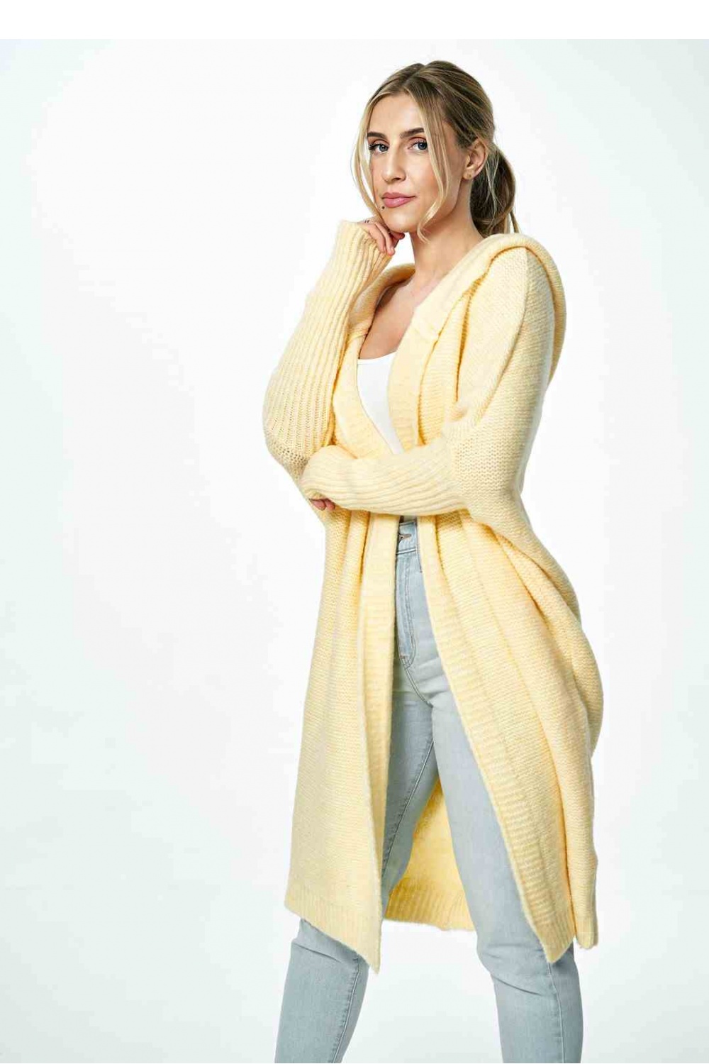 Yellow Cardigan Sweater Model M901 - Figl