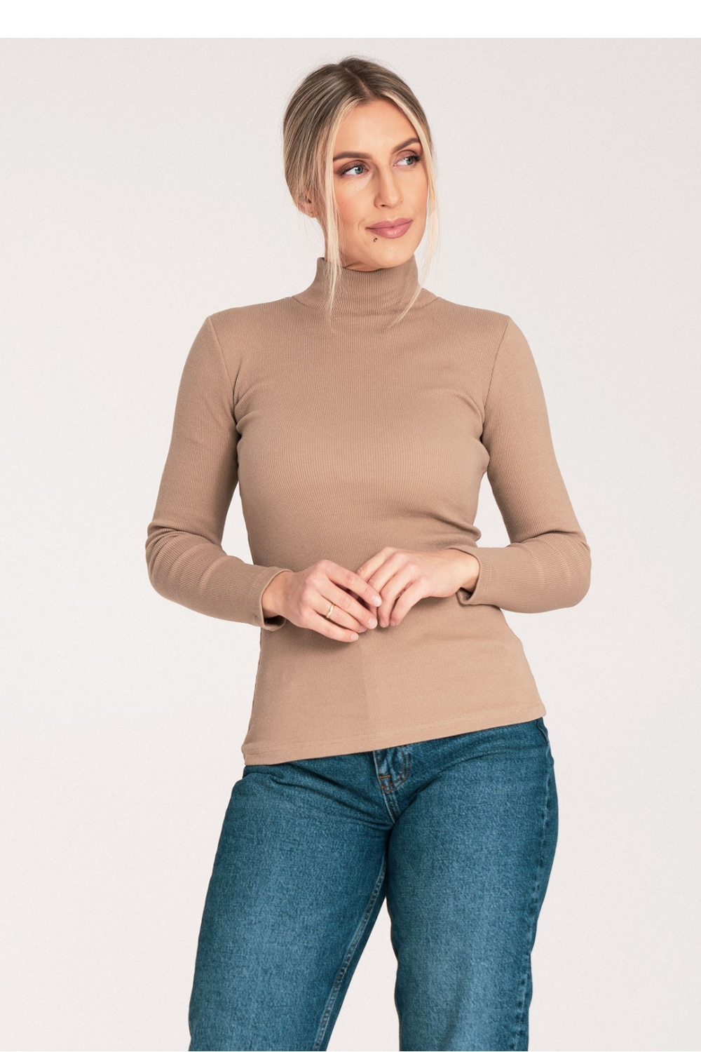 Women’s Turtleneck Model M1058 Beige - Figl