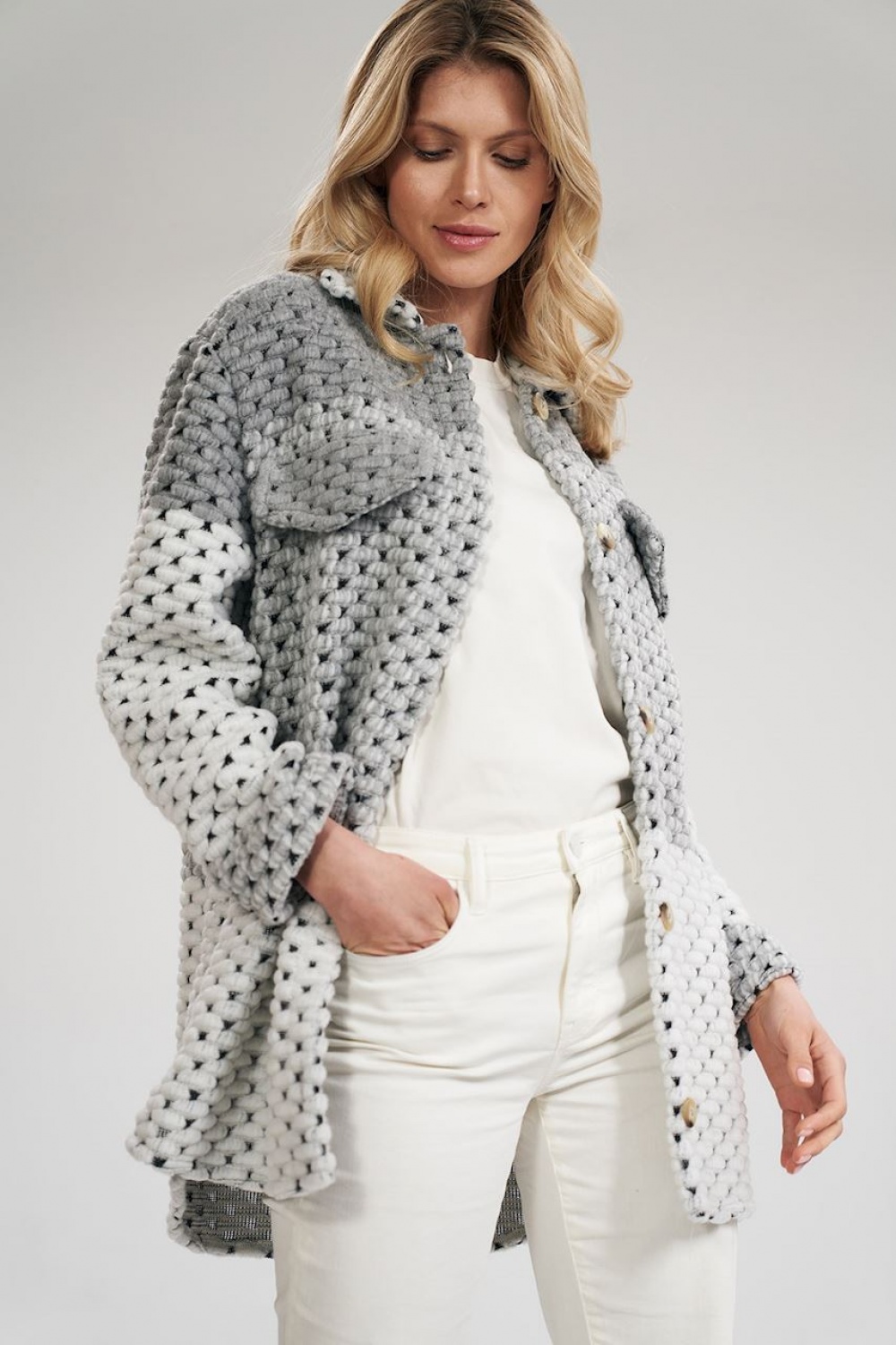 Women’s Jacket Model M857 Grey Stripes - Figl