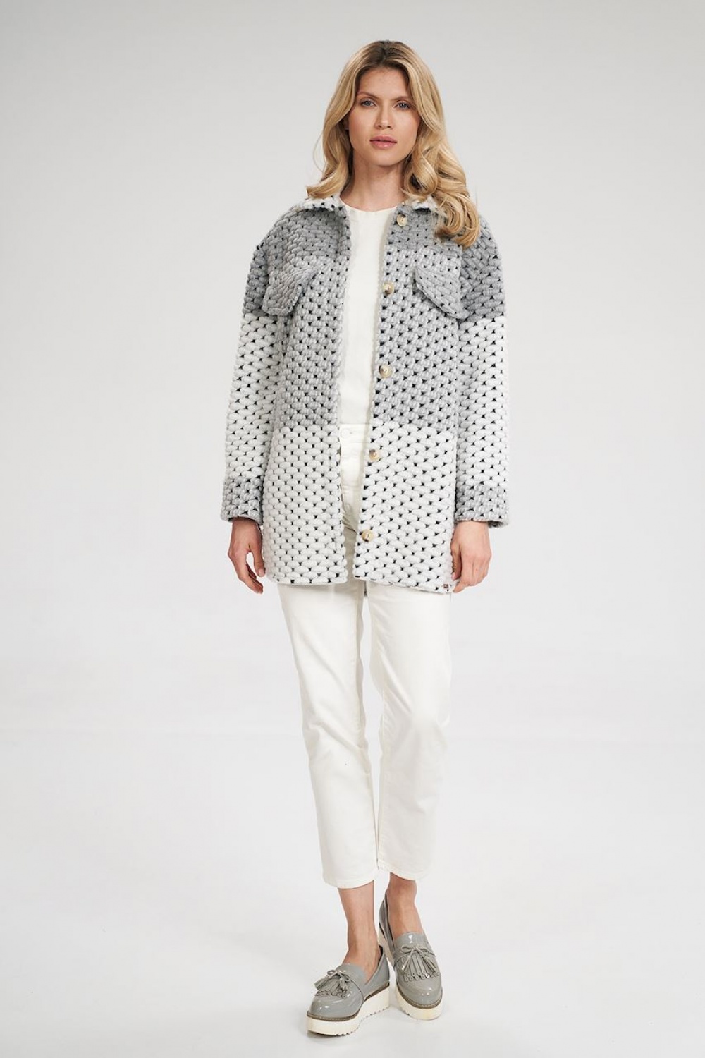 Women’s Jacket Model M857 Grey Stripes - Figl – vue 2