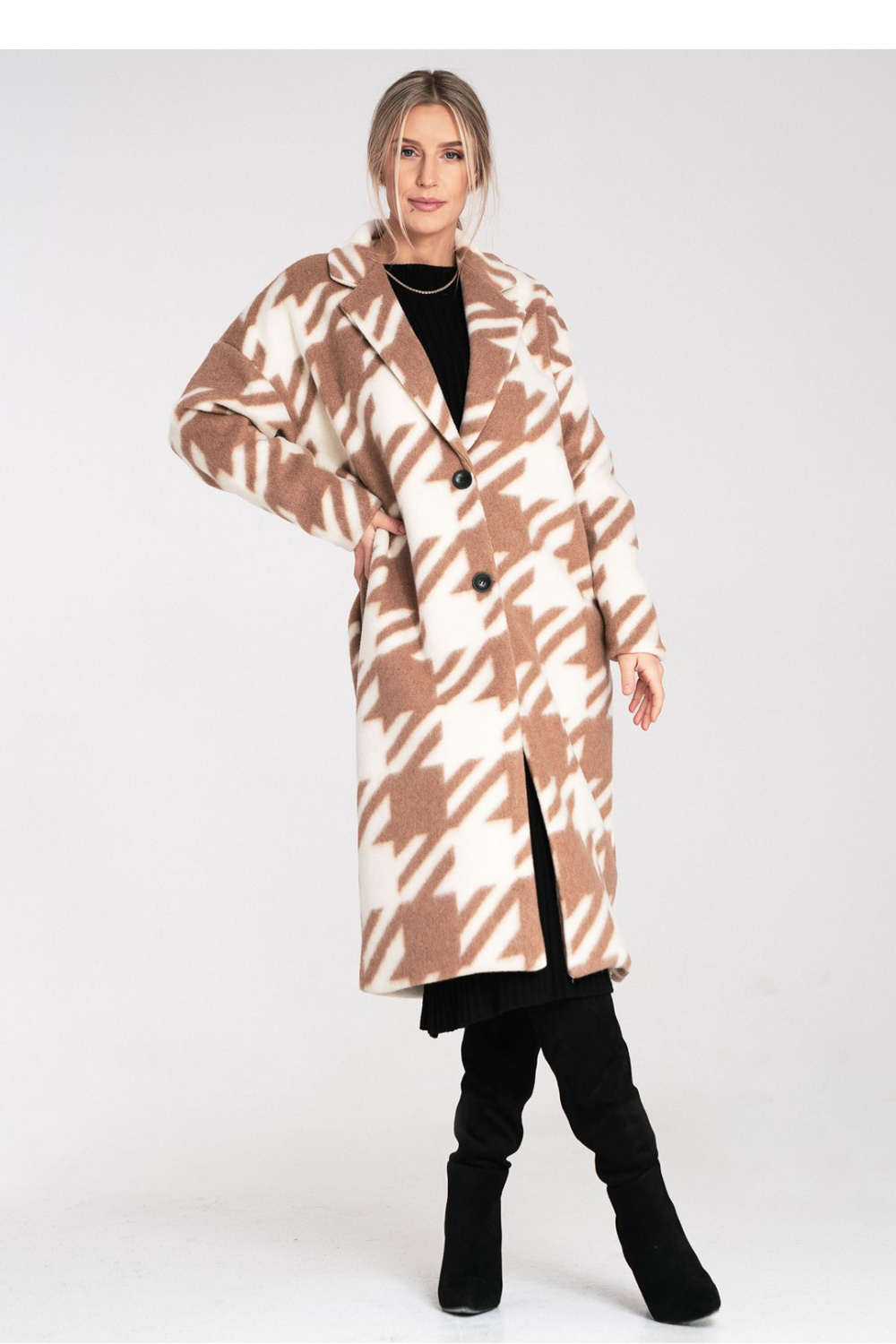 Women’s Coat Model M1112 Beige - Figl