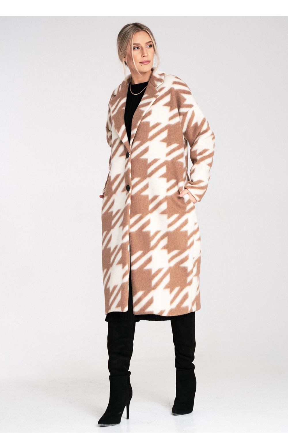 Women’s Coat Model M1112 Beige - Figl – vue 2