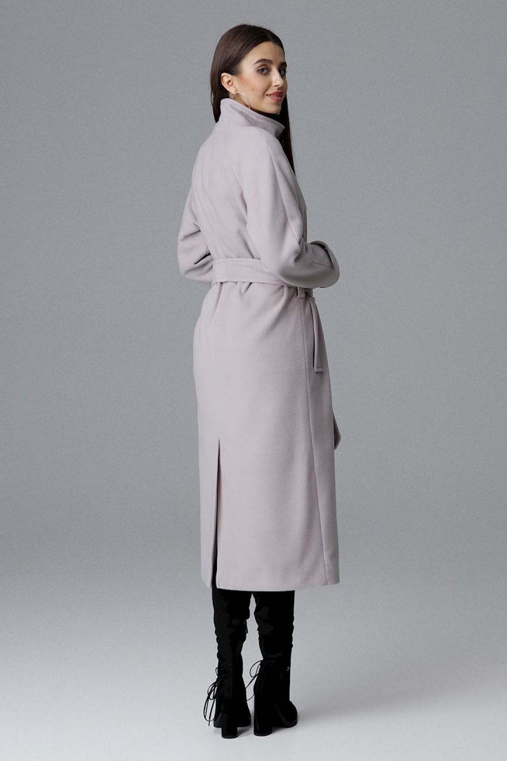Women’s Coat Model M624 Beige - Figl – vue 2