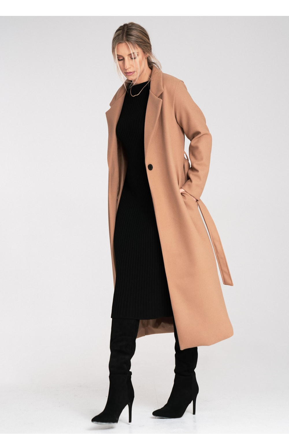 Women's Coat Model M1114 Beige - Figl