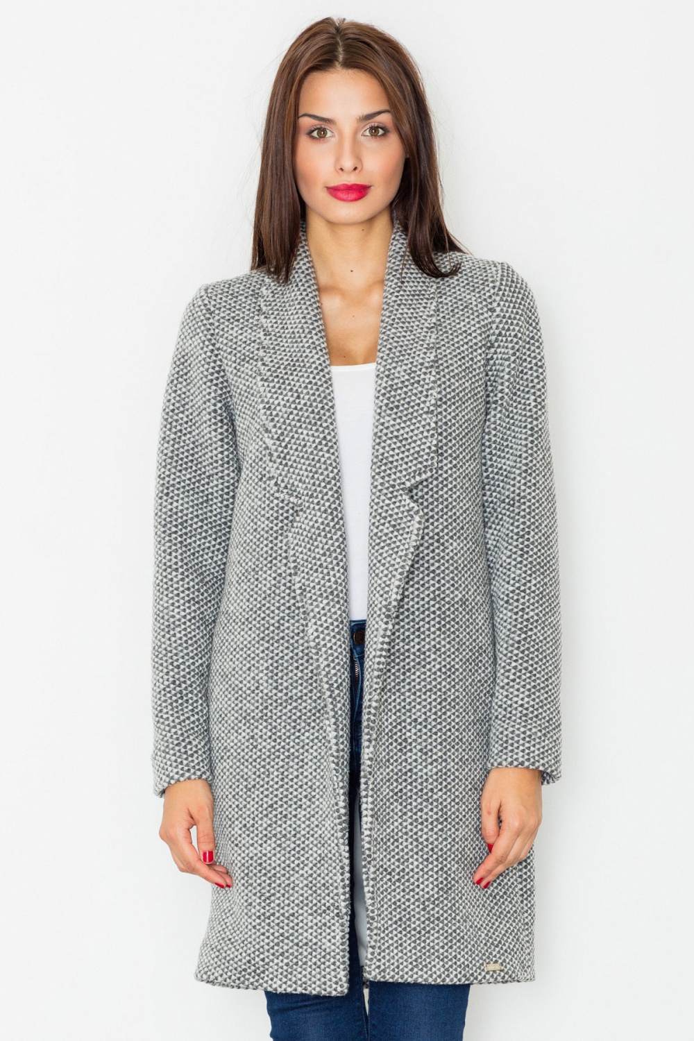Women's Coat Model M527 Grey - Figl