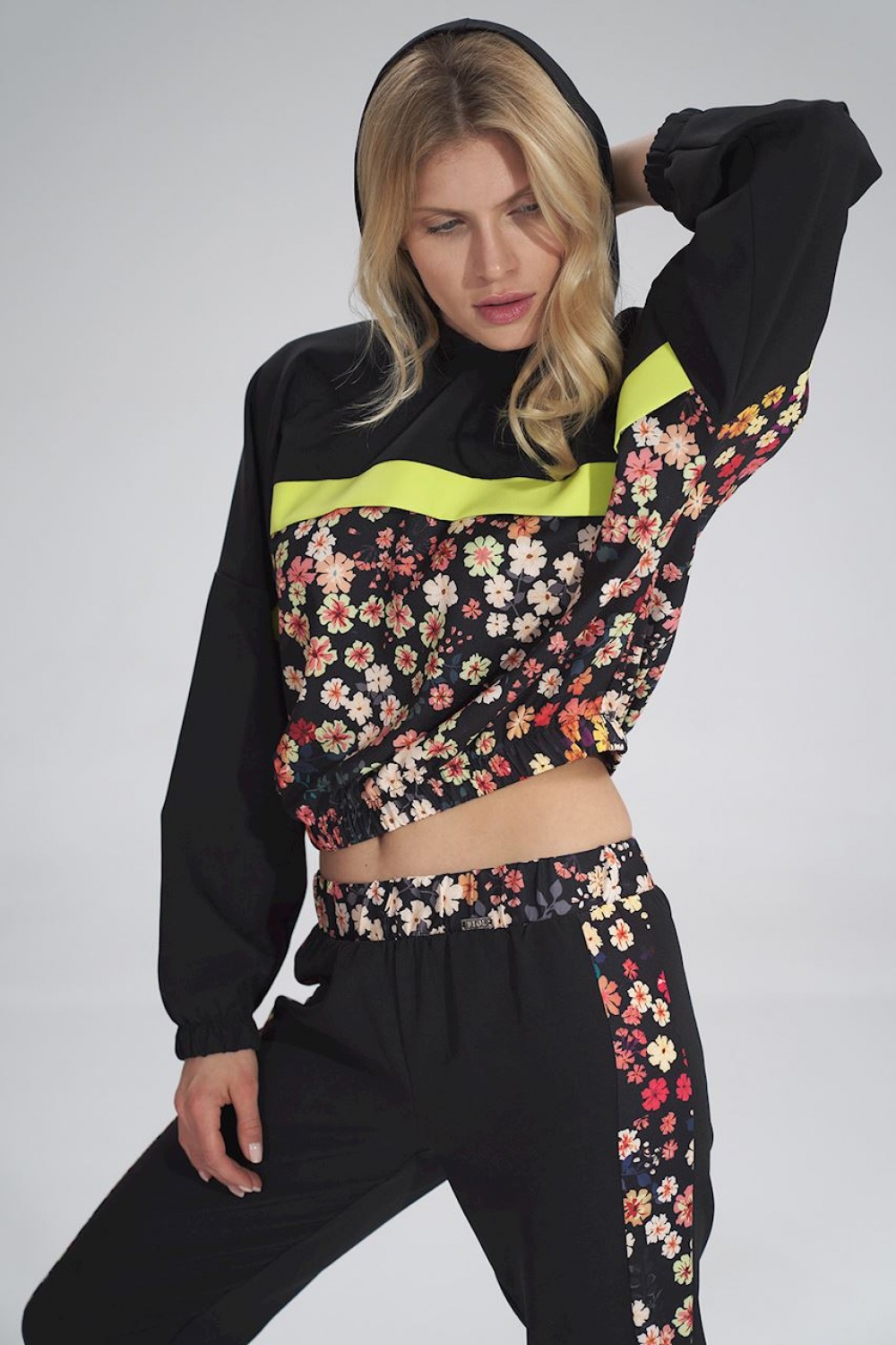 Women’s Sweatshirt Model M757 Black/Pattern 122 - Figl