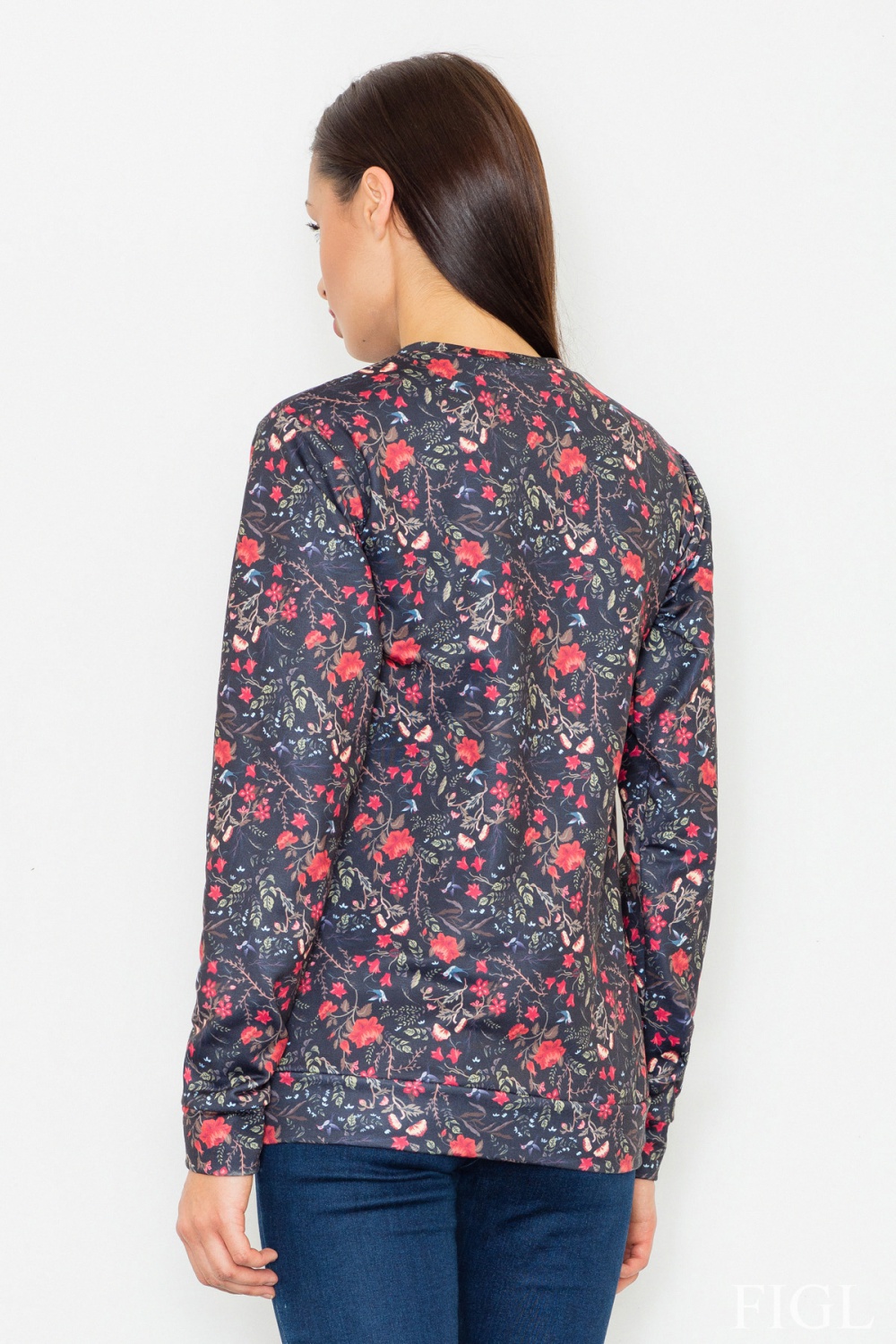 Women’s Sweatshirt Model M541 Pattern 59 Black - Figl