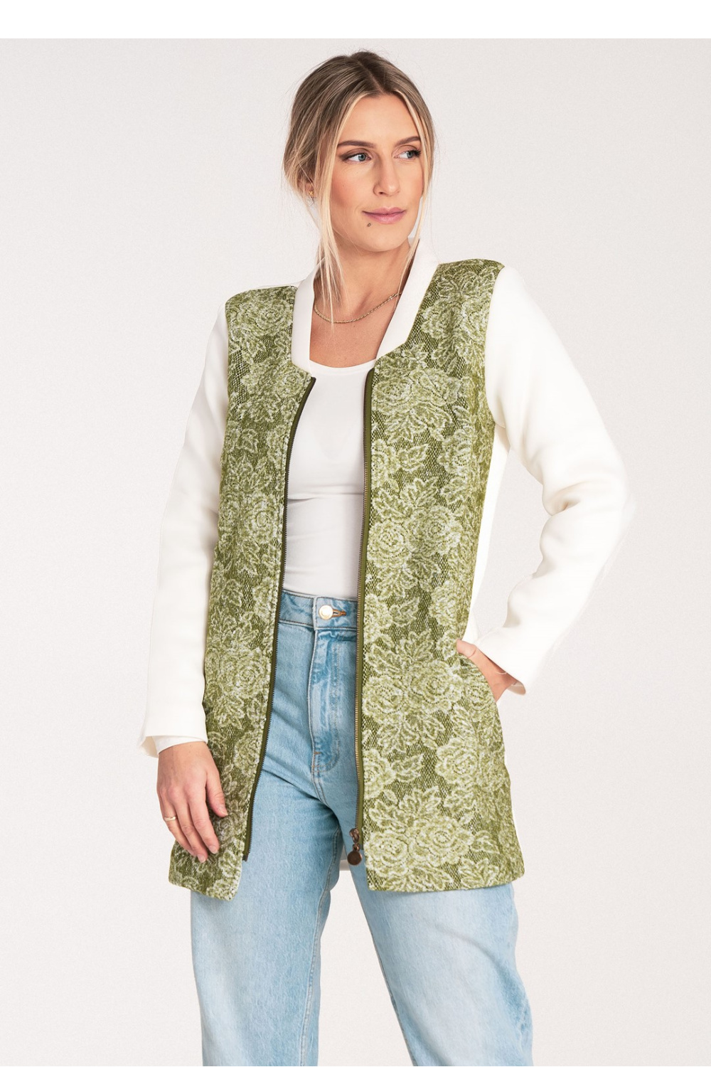 Women's Coat Model M1062 White - Figl