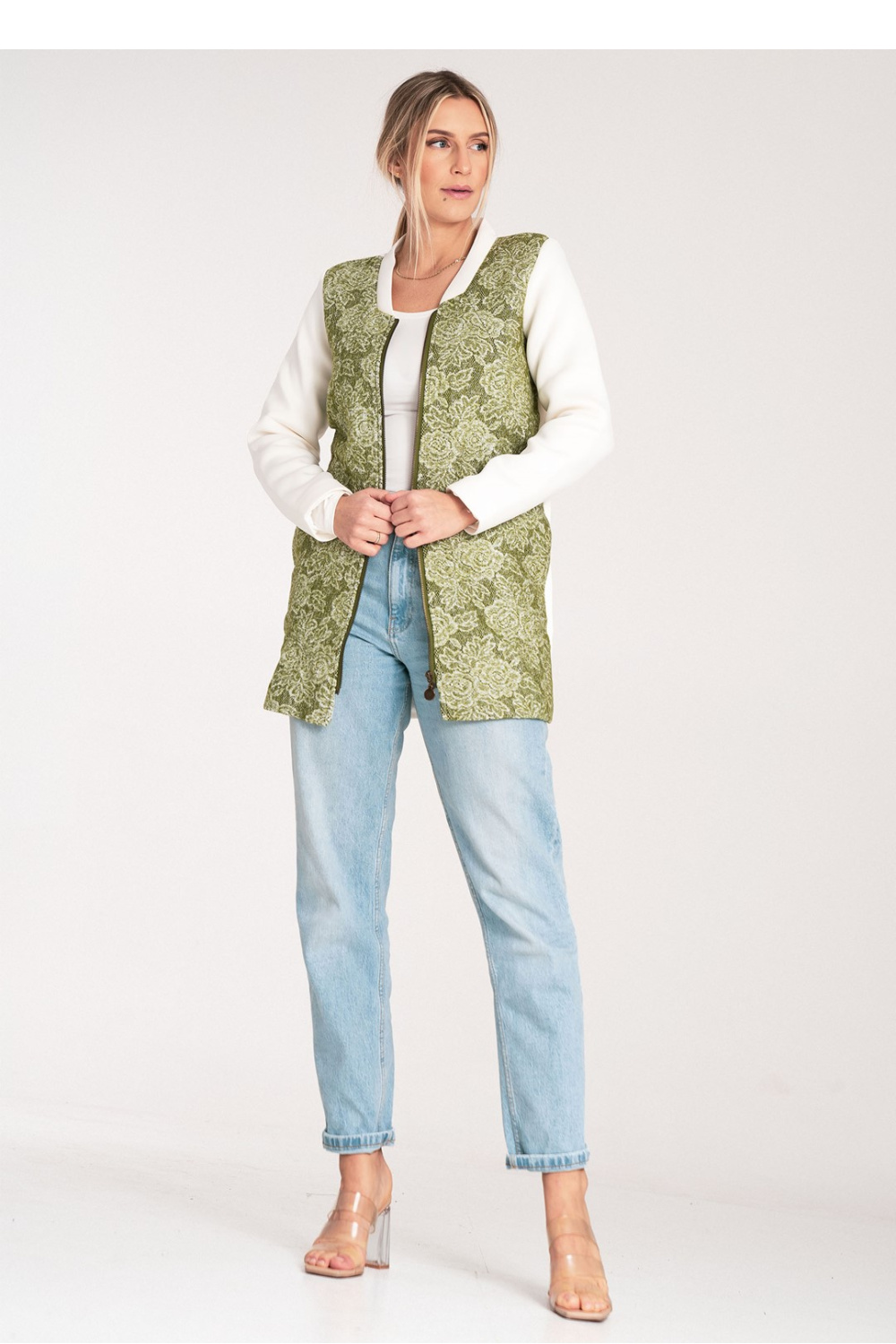 Women's Coat Model M1062 White - Figl – vue 2