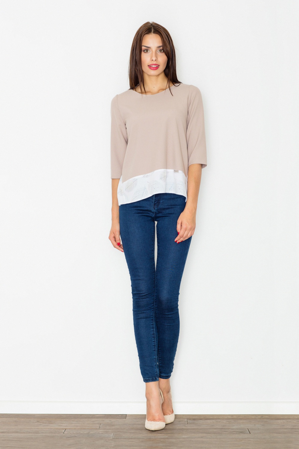 Model M525 Beige Blouse - Figl