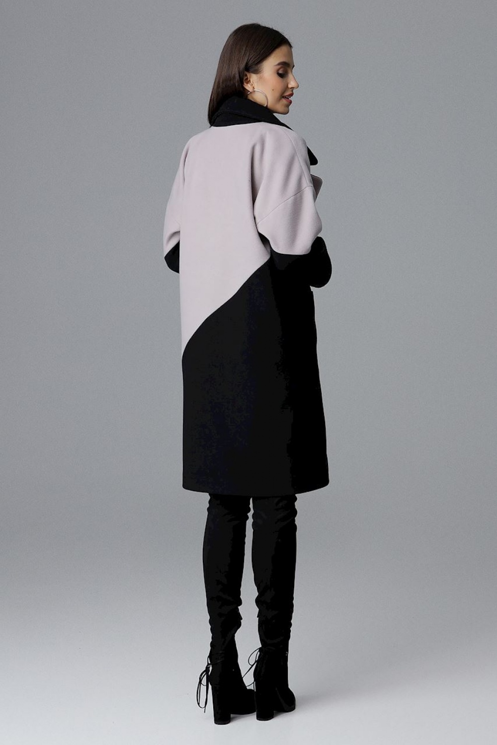 Women’s Coat Model M626 Black/Beige - Figl – vue 2