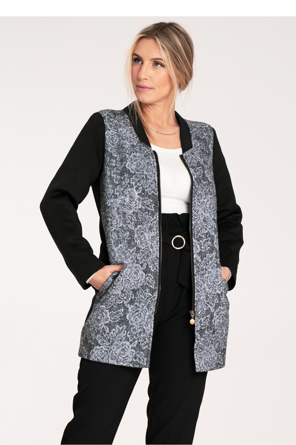 Women's Coat Model M1062 Black - Figl