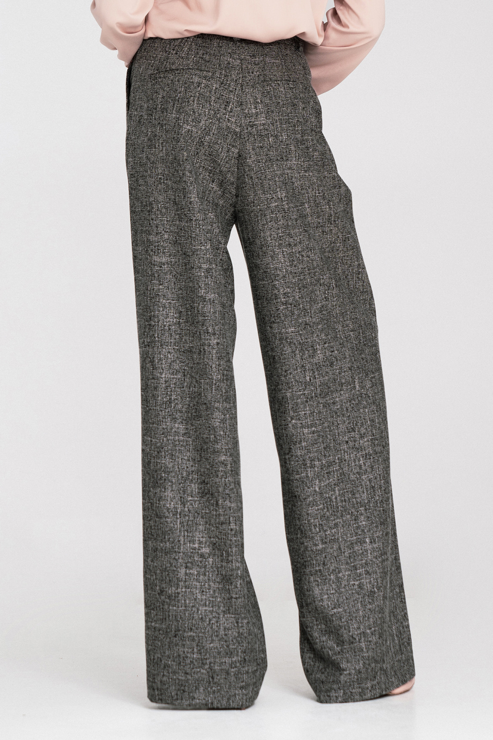 Wide-leg pleated trousers SD116 Black Melange - Nife