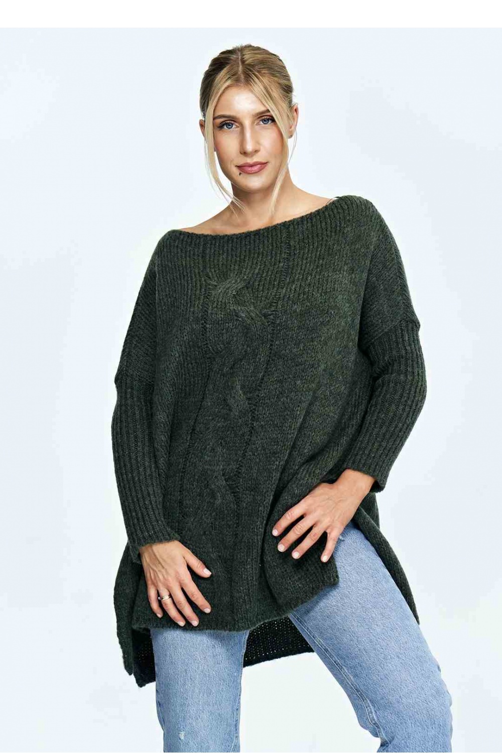 Women's Sweater Model M900 Dark Olive - Figl