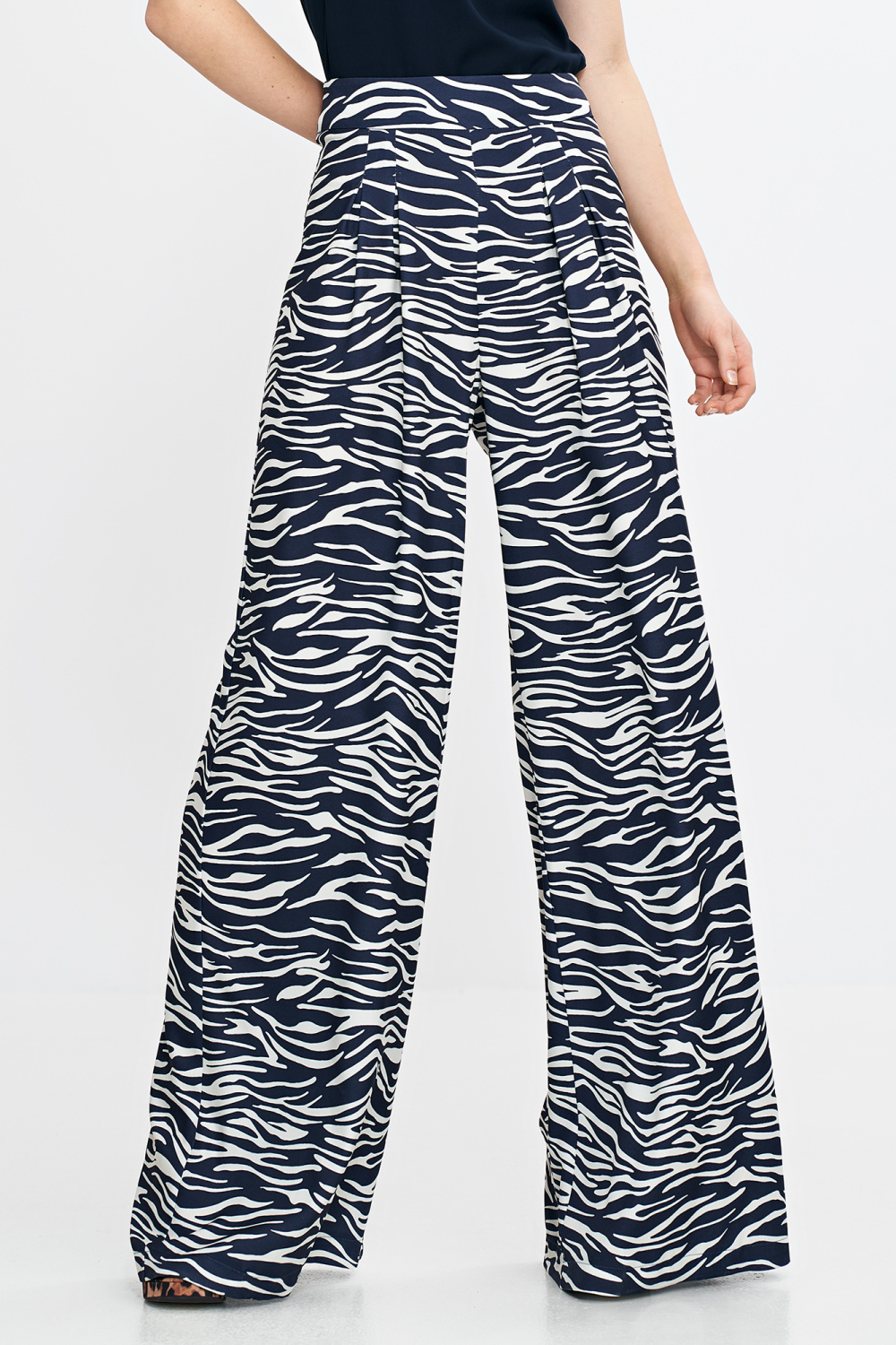 Palazzo trousers SD115 Zebra/Navy print - Nife