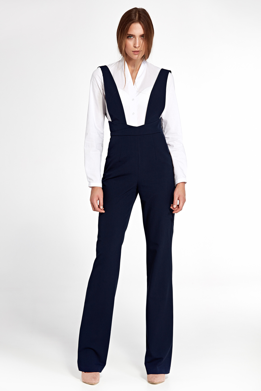 Navy jumpsuit with braces KM19 Navy - Nife
