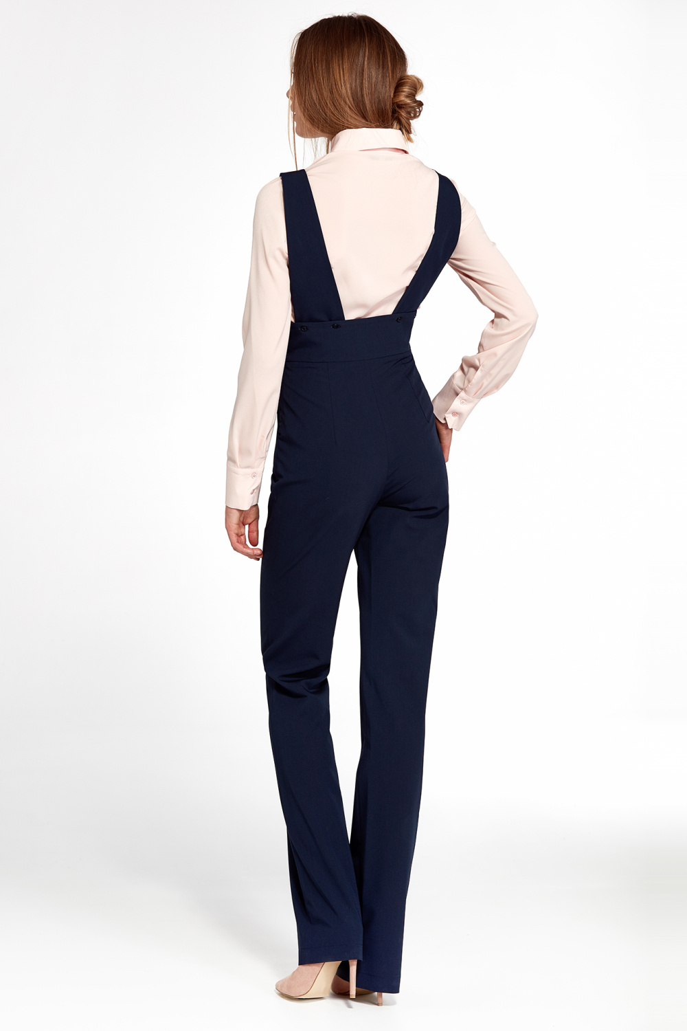 Navy jumpsuit with braces KM19 Navy - Nife