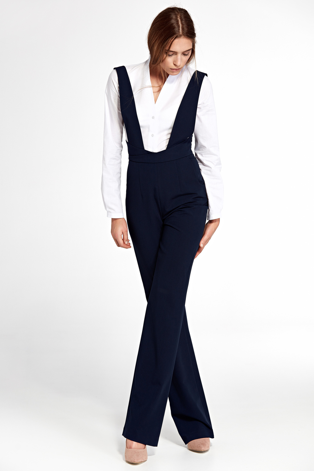 Navy jumpsuit with braces KM19 Navy - Nife – Ansicht 2