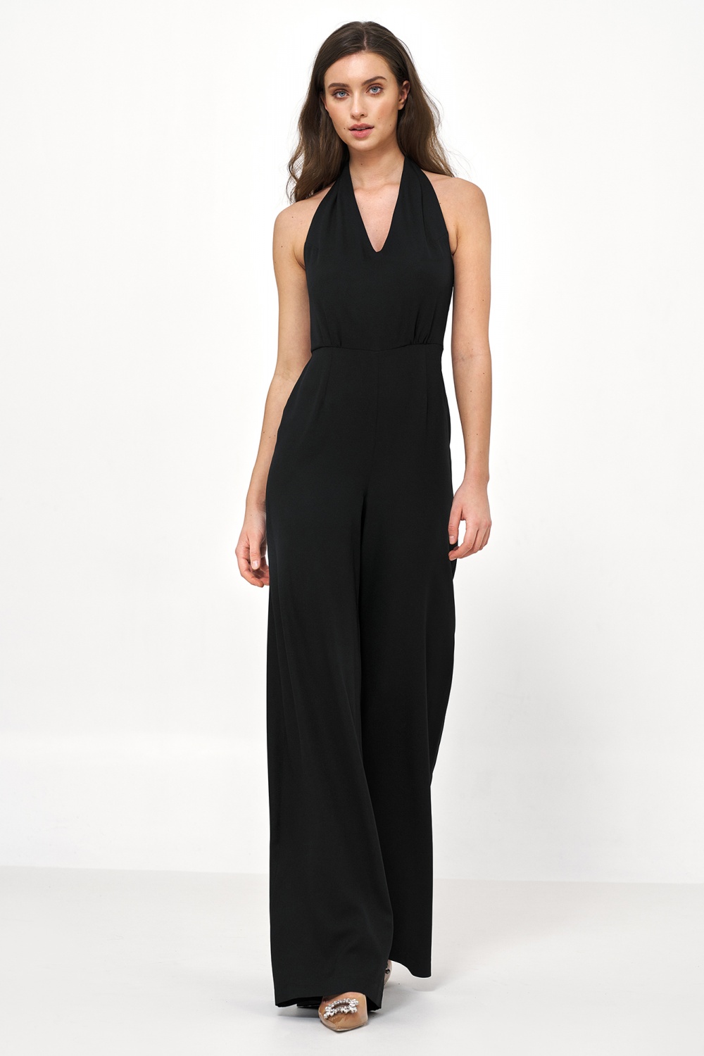 Black backless jumpsuit KM28 Black - Nife