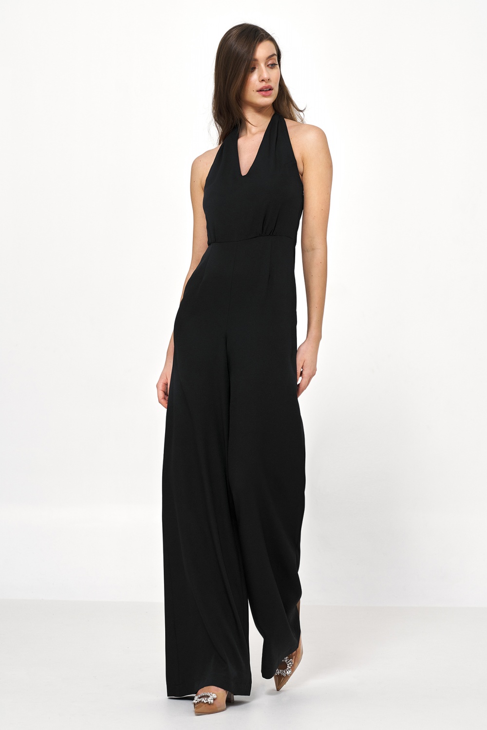 Black backless jumpsuit KM28 Black - Nife