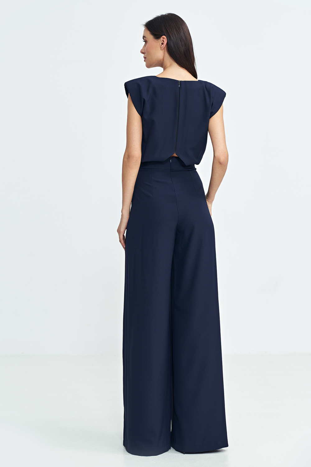 Palazzo-leg jumpsuit KM41 Navy - Nife – Ansicht 2