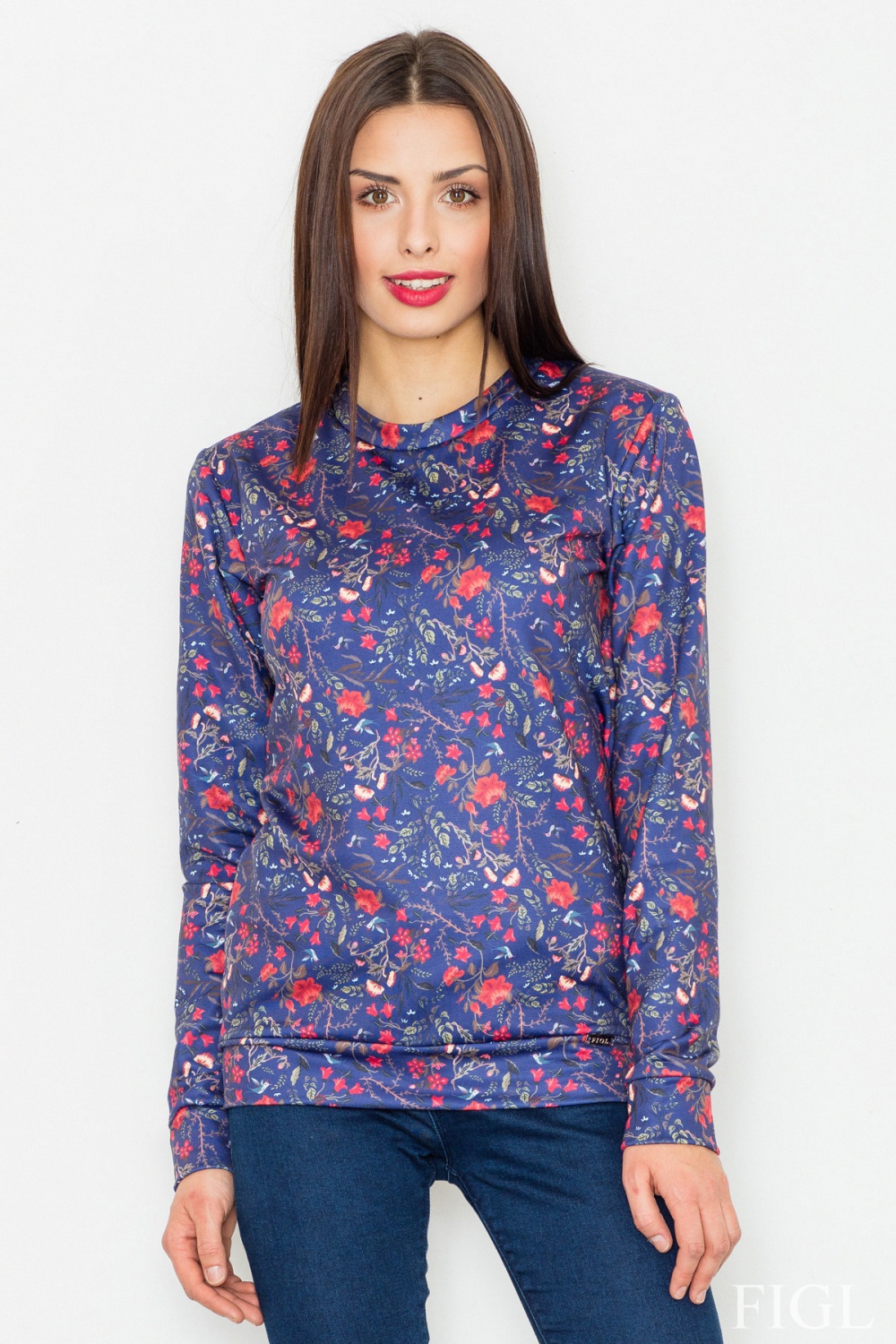 Women's Sweatshirt Model M541 Pattern 58 Blue - Figl