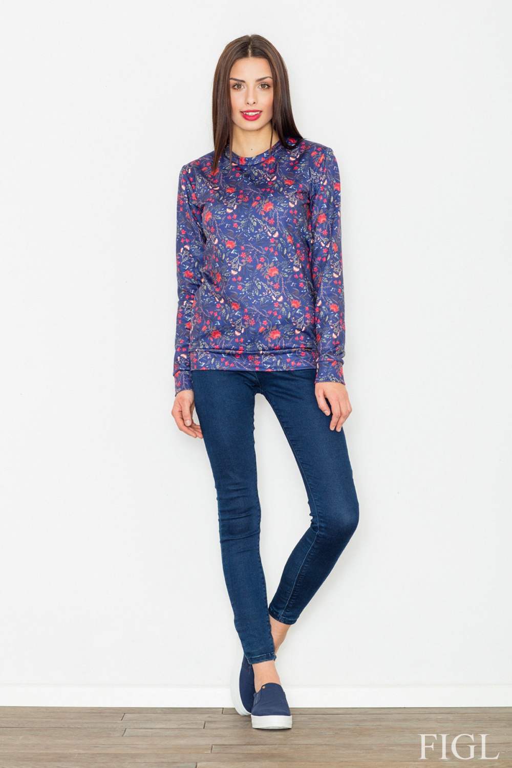 Women's Sweatshirt Model M541 Pattern 58 Blue - Figl