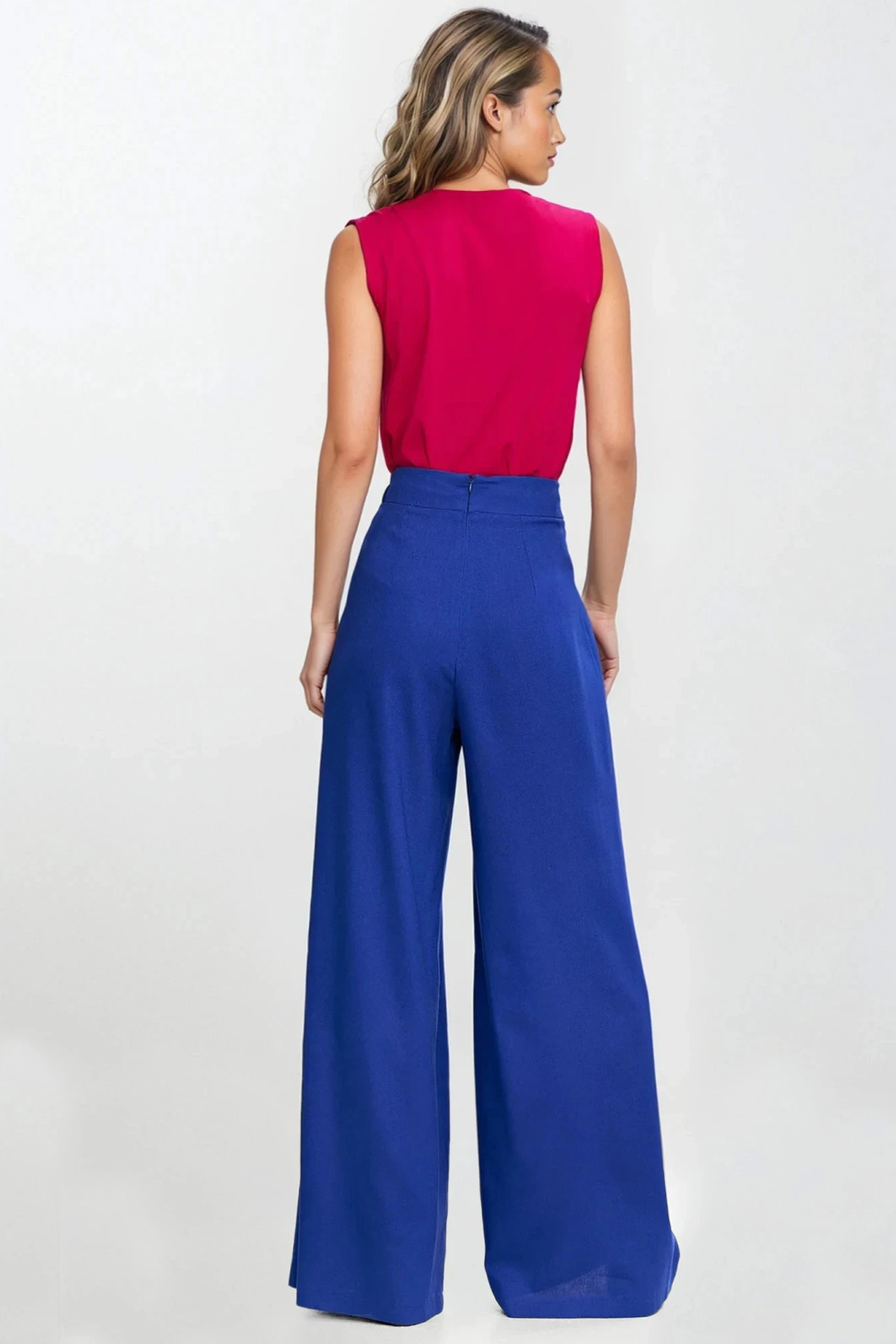 Palazzo trousers in rayon SD114 Indigo - Nife – vista 2