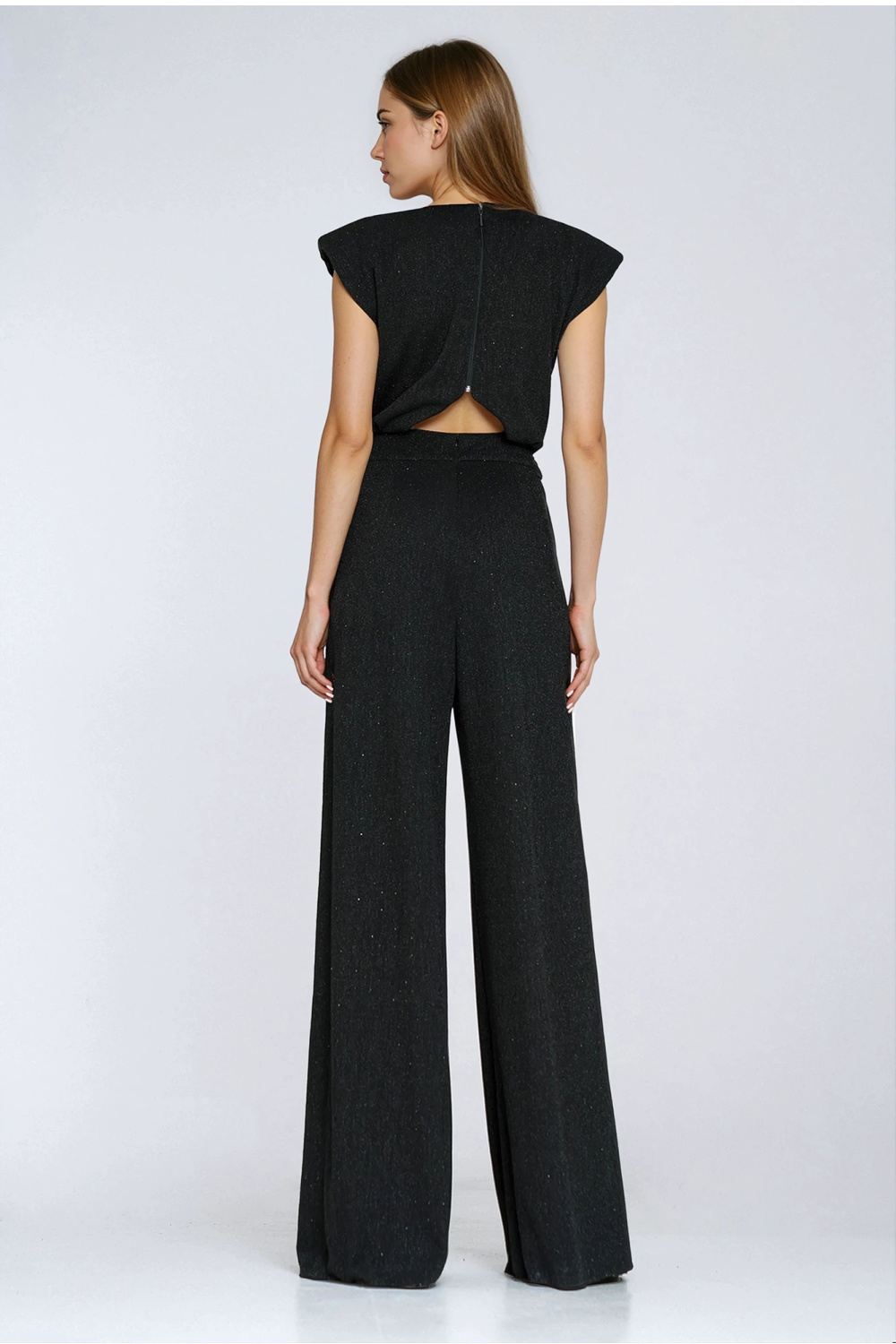Palazzo-leg jumpsuit with studs KM45 Black - Nife – Ansicht 2