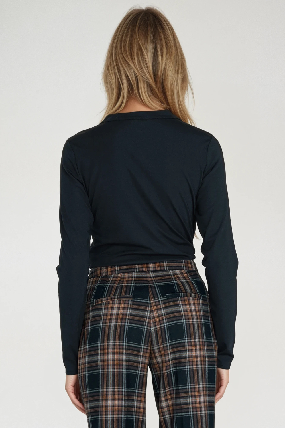 Bluzka polo ze stójką B195 Navy - Nife
