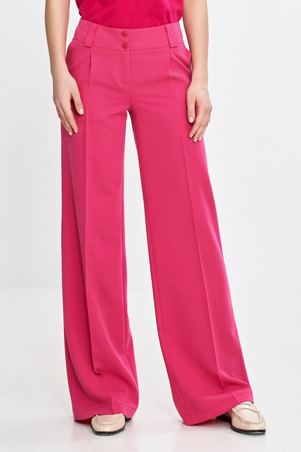Wide leg trousers with crease SD112 Pink - Nife