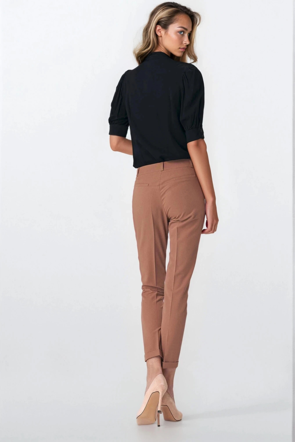 Elegant black blouse with neck tie B170 Black - Nife – Ansicht 2