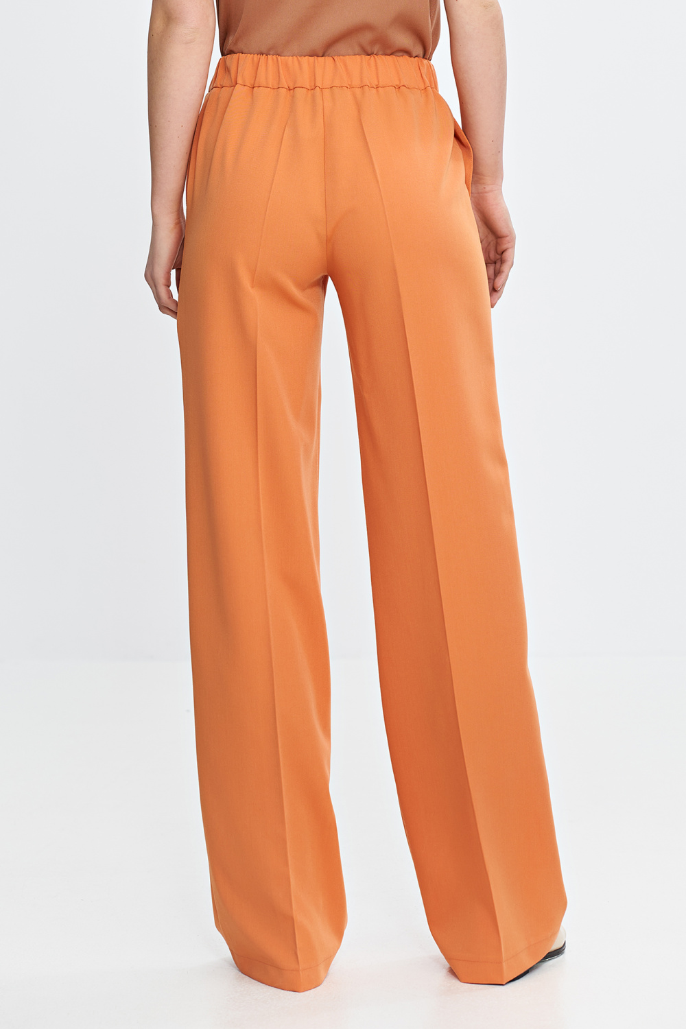 Wide-leg trousers with elastic waistband SD113 Orange - Nife