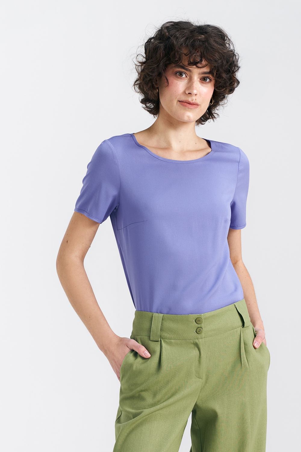 Basic short-sleeve top B160 Violet - Nife – Ansicht 2