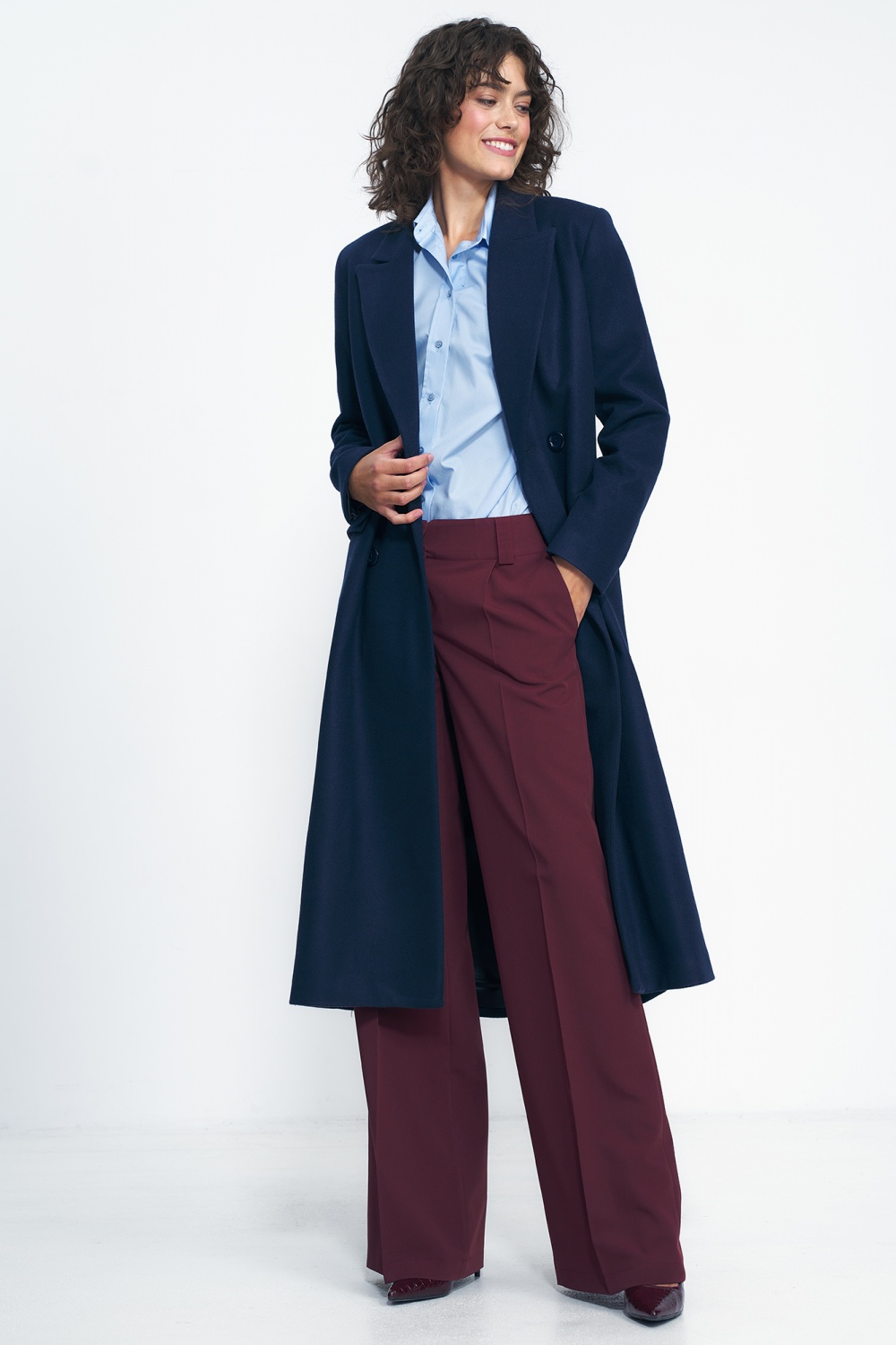 Oversized navy coat PL20 Navy - Nife