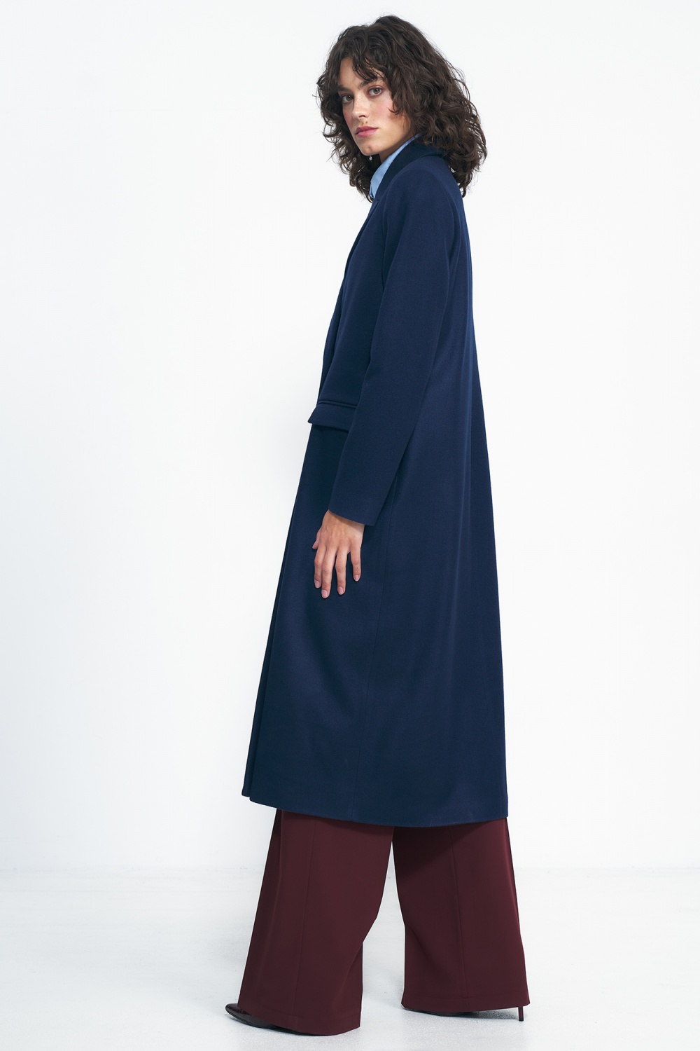 Oversized navy coat PL20 Navy - Nife