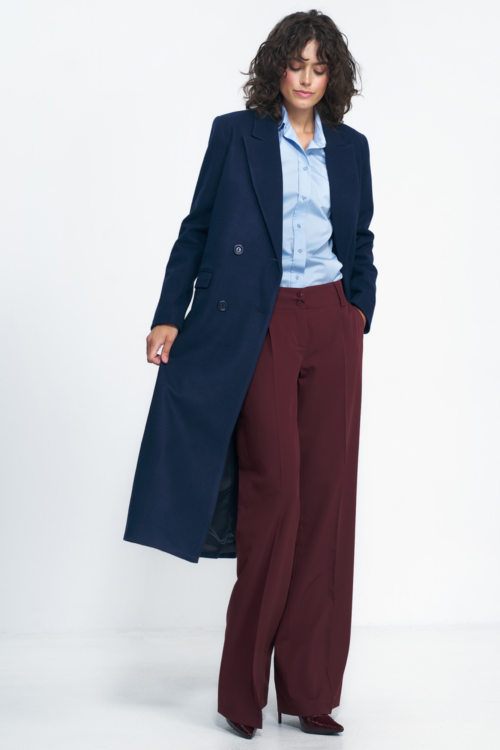Oversized navy coat PL20 Navy - Nife