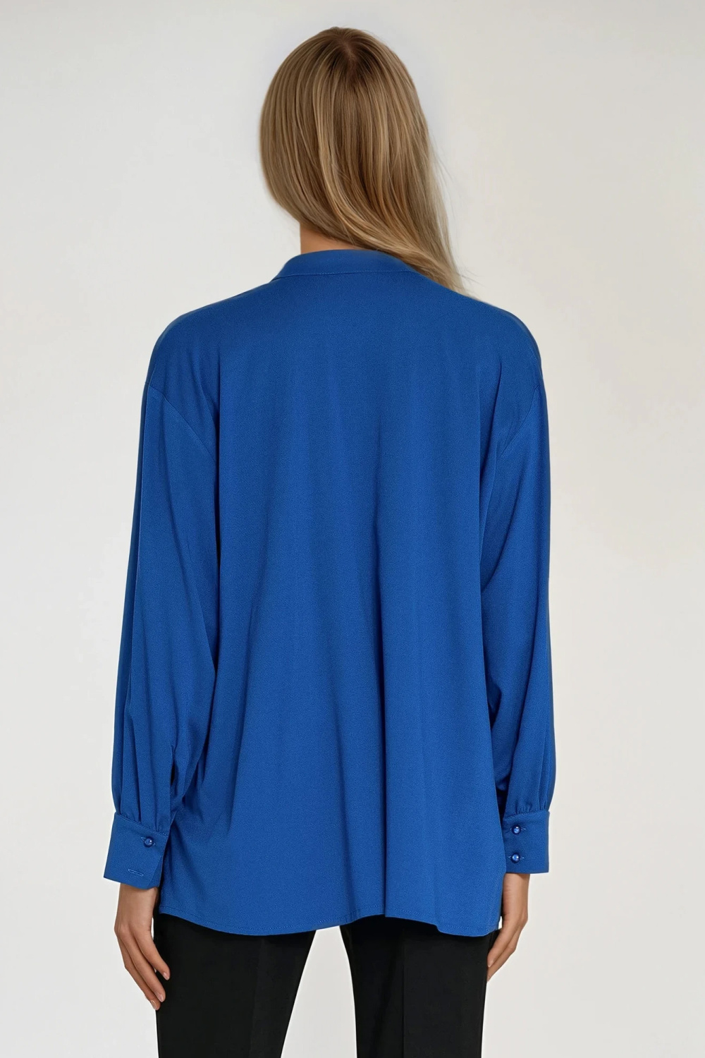 Oversized blouse with gathering B197 Cornflower - Nife