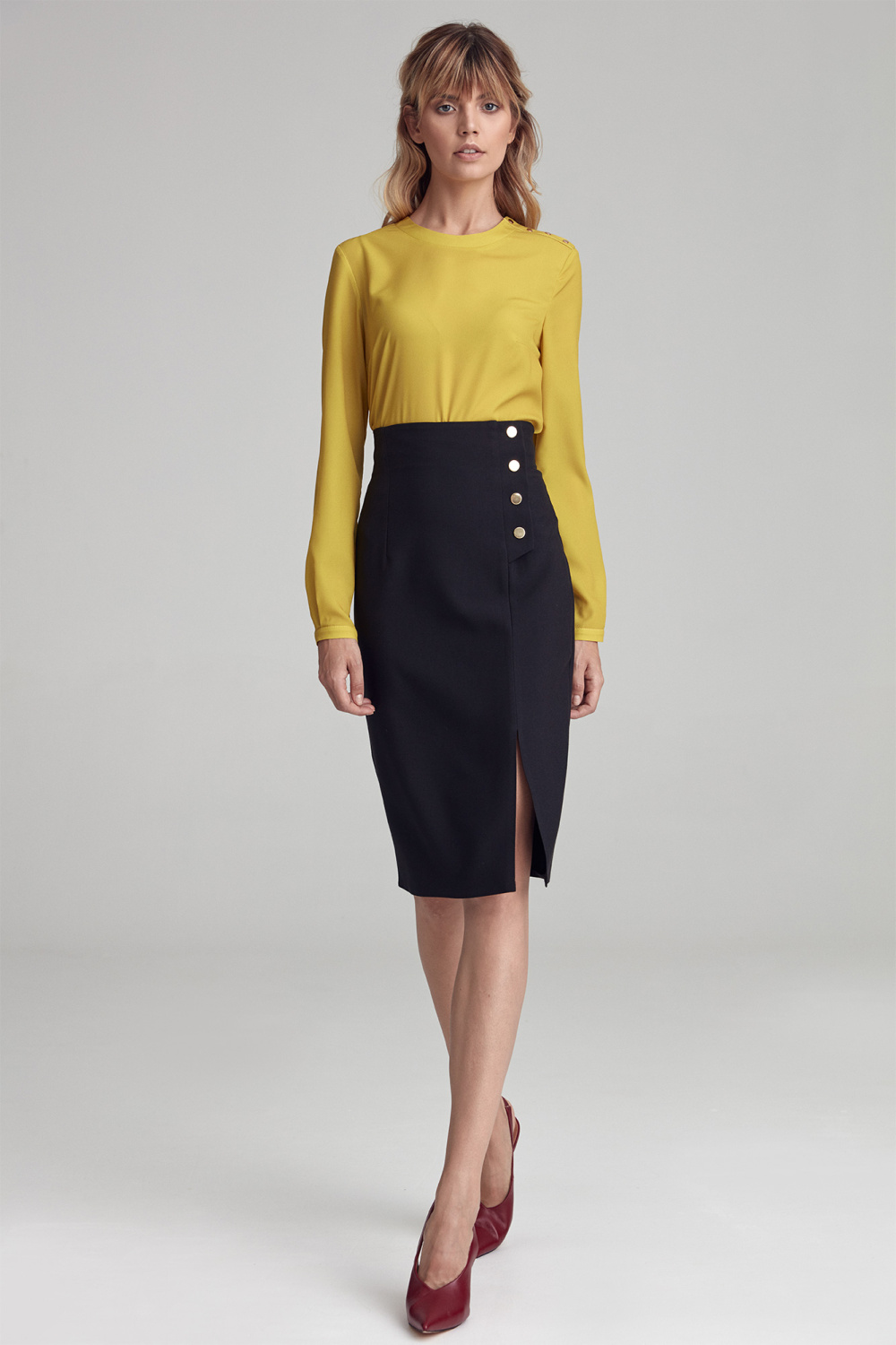 Skirt Black high-waisted skirt SP79 Black - Nife