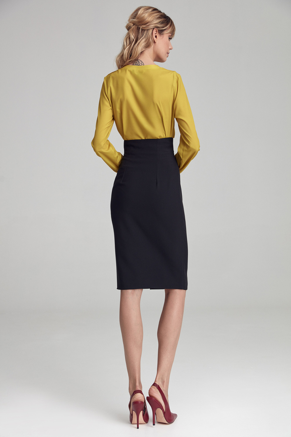 Skirt Black high-waisted skirt SP79 Black - Nife – vue 2
