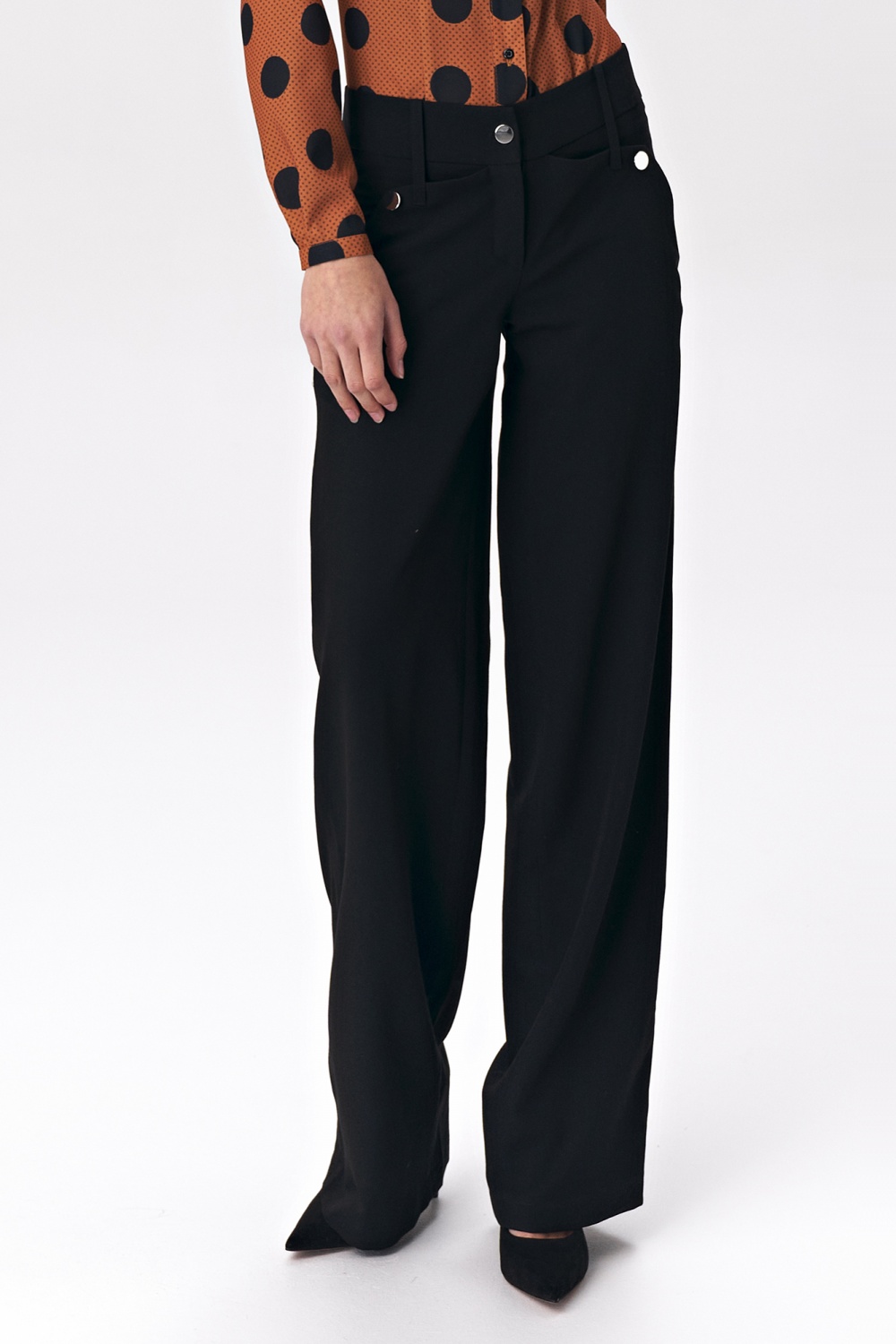 Black palazzo trousers SD38 Black - Nife