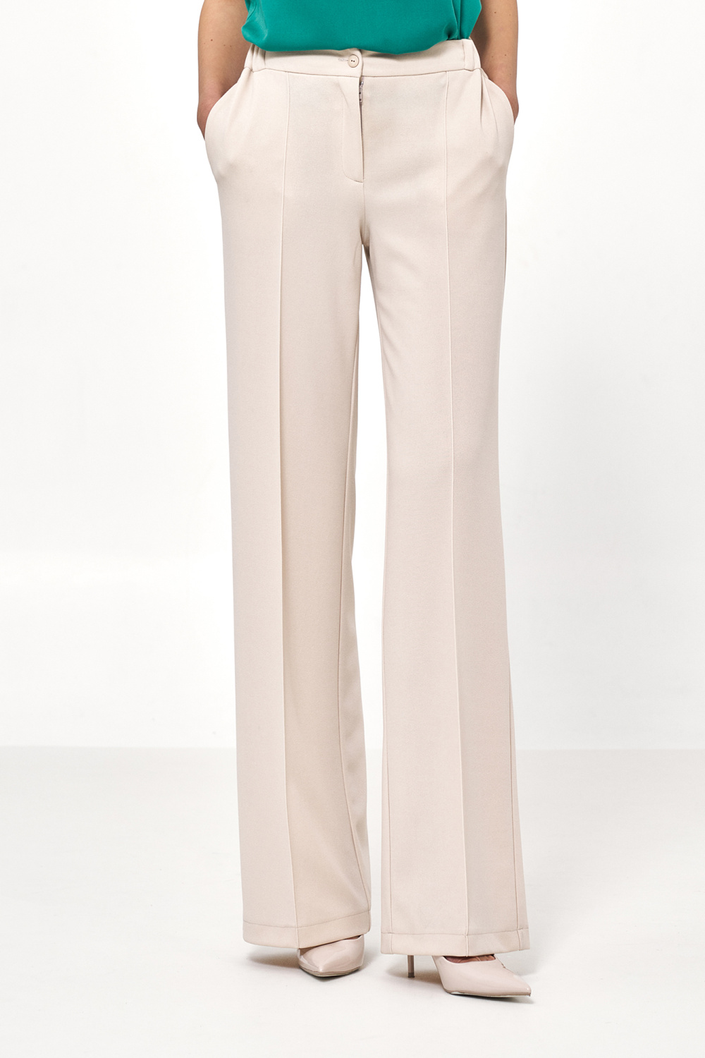 Trousers Beige loose cut trousers SD131 Beige - Nife