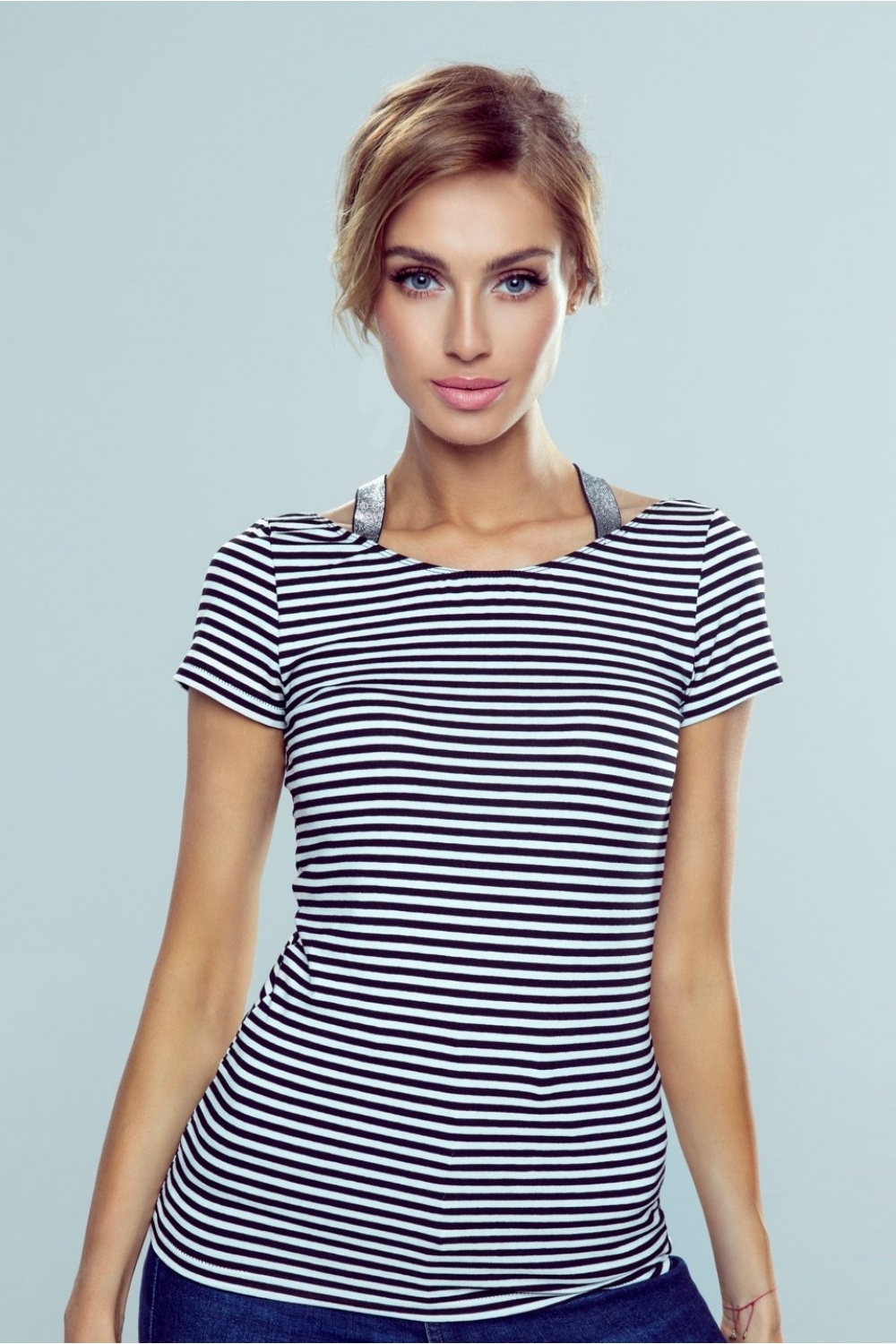 Meg Striped Top White/Black - Eldar