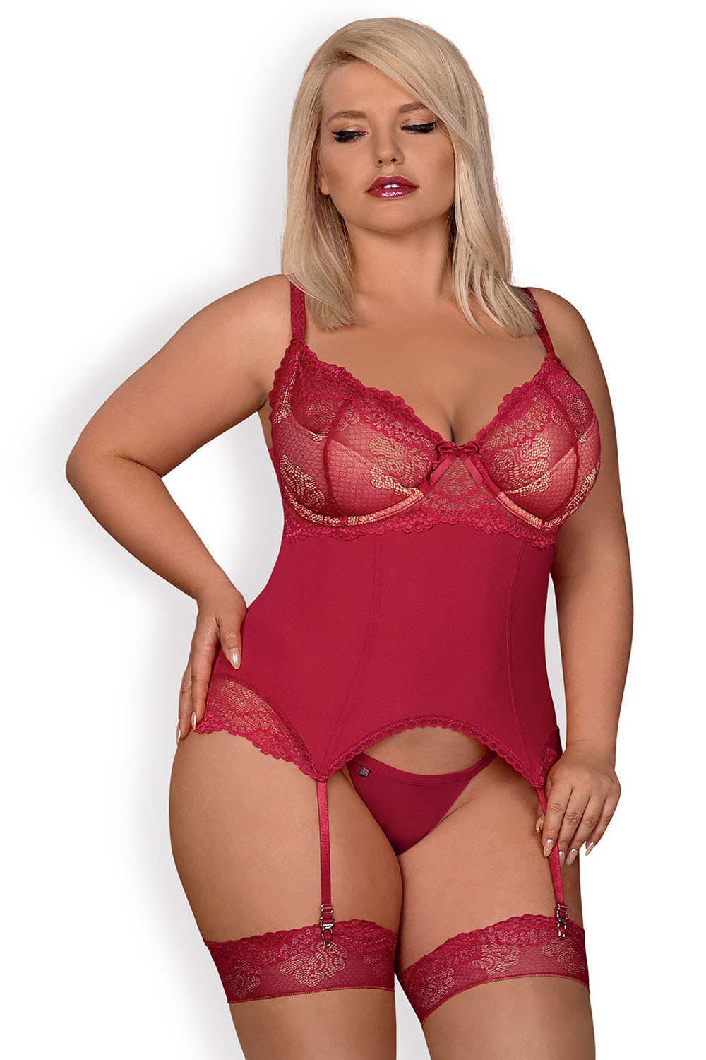 Rosalyne Red Corset Set - Obsessive