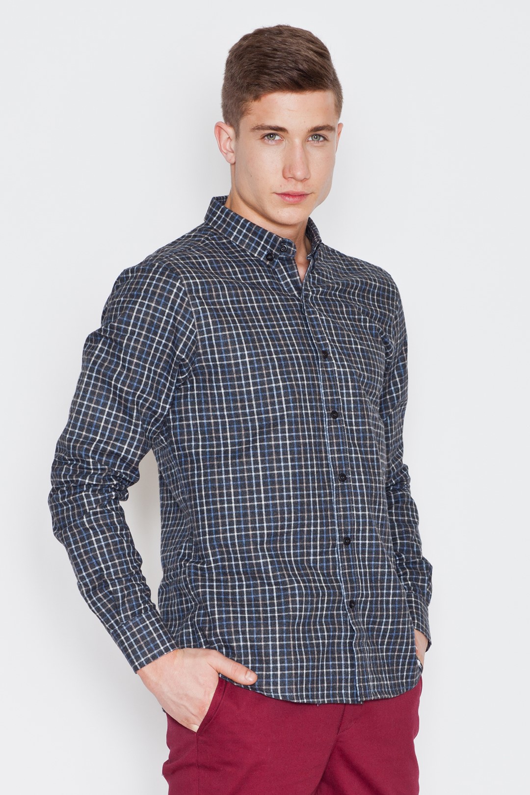 V010 Shirt Grey Check