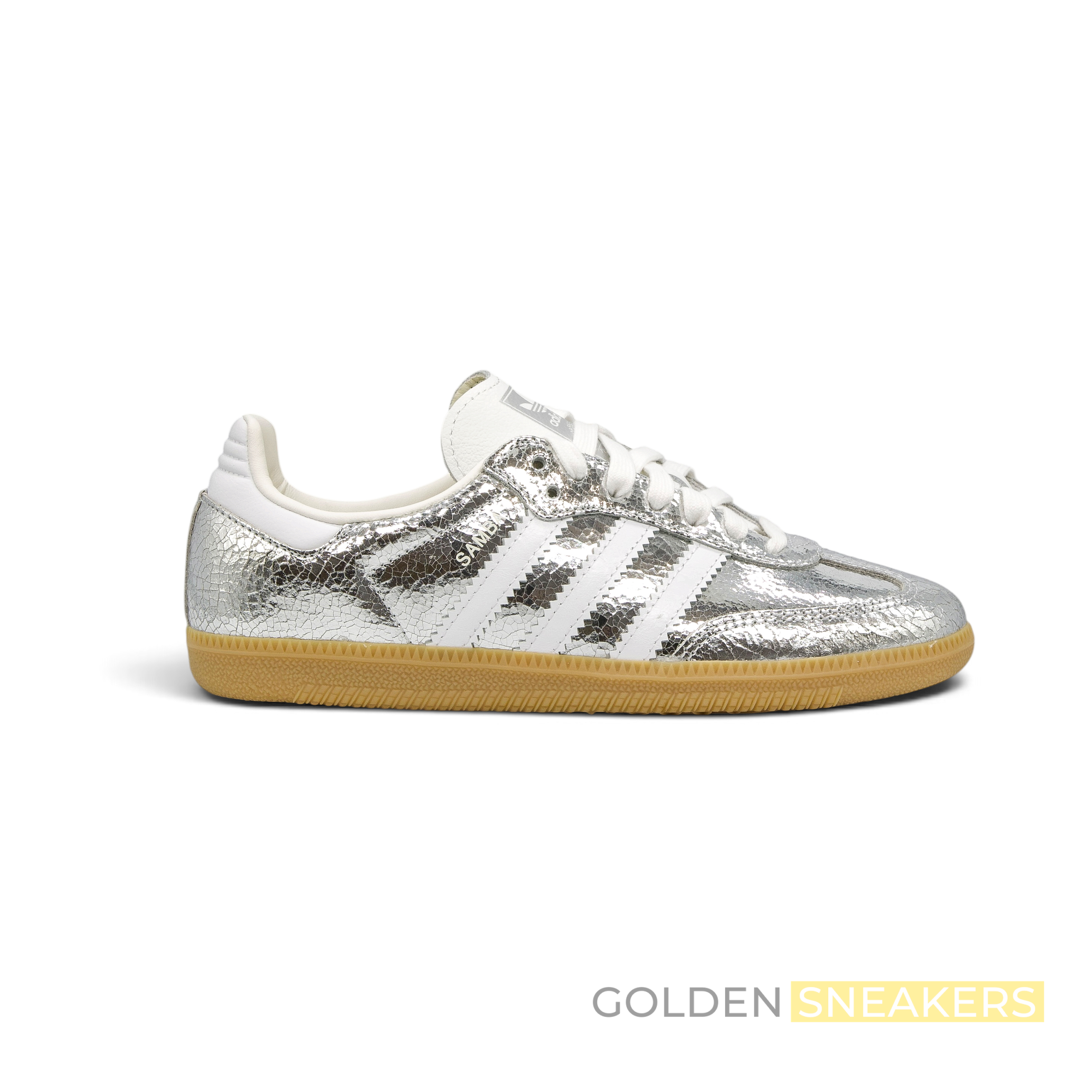 Adidas Samba OG Silver Metallic Cracked Leather